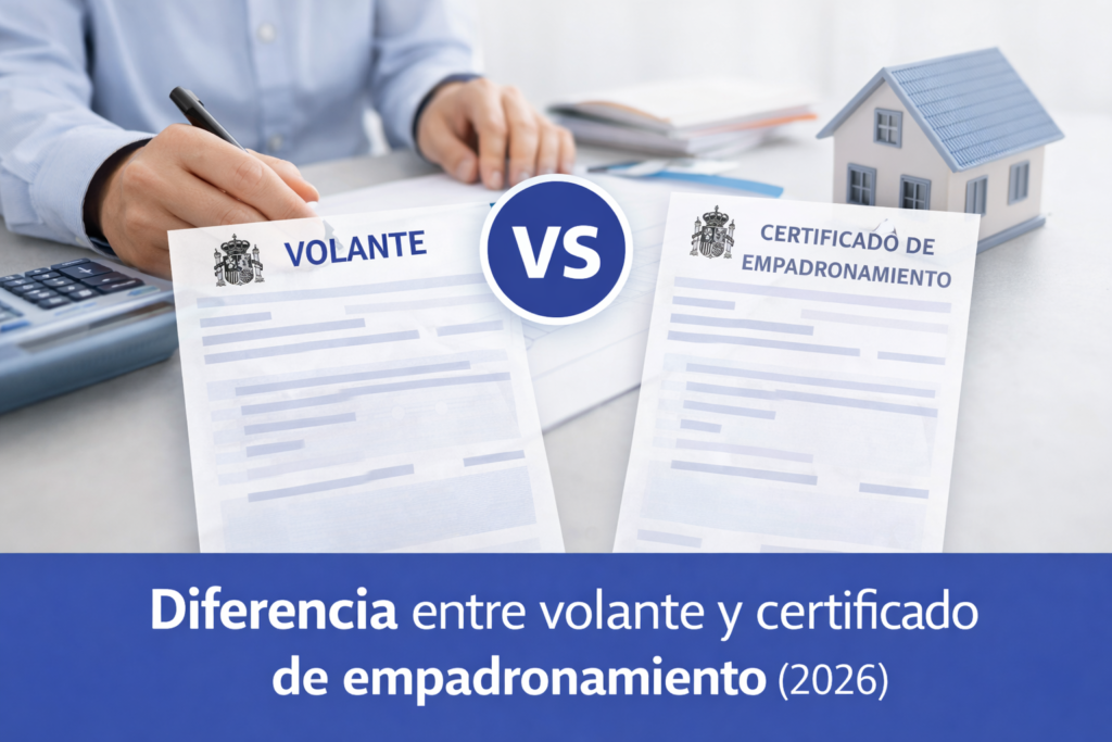 Volante y certificado de empadronamiento: diferencias principales