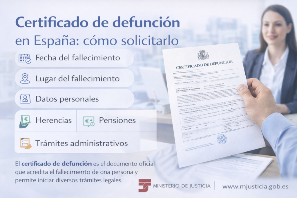 certificado de defunción en España cómo solicitarlo en el Registro Civil